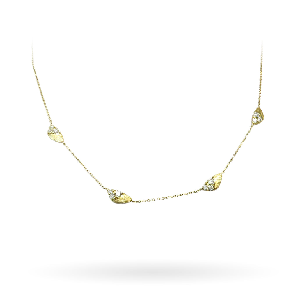 Gold and Diamond Station Necklace - BIXLERS