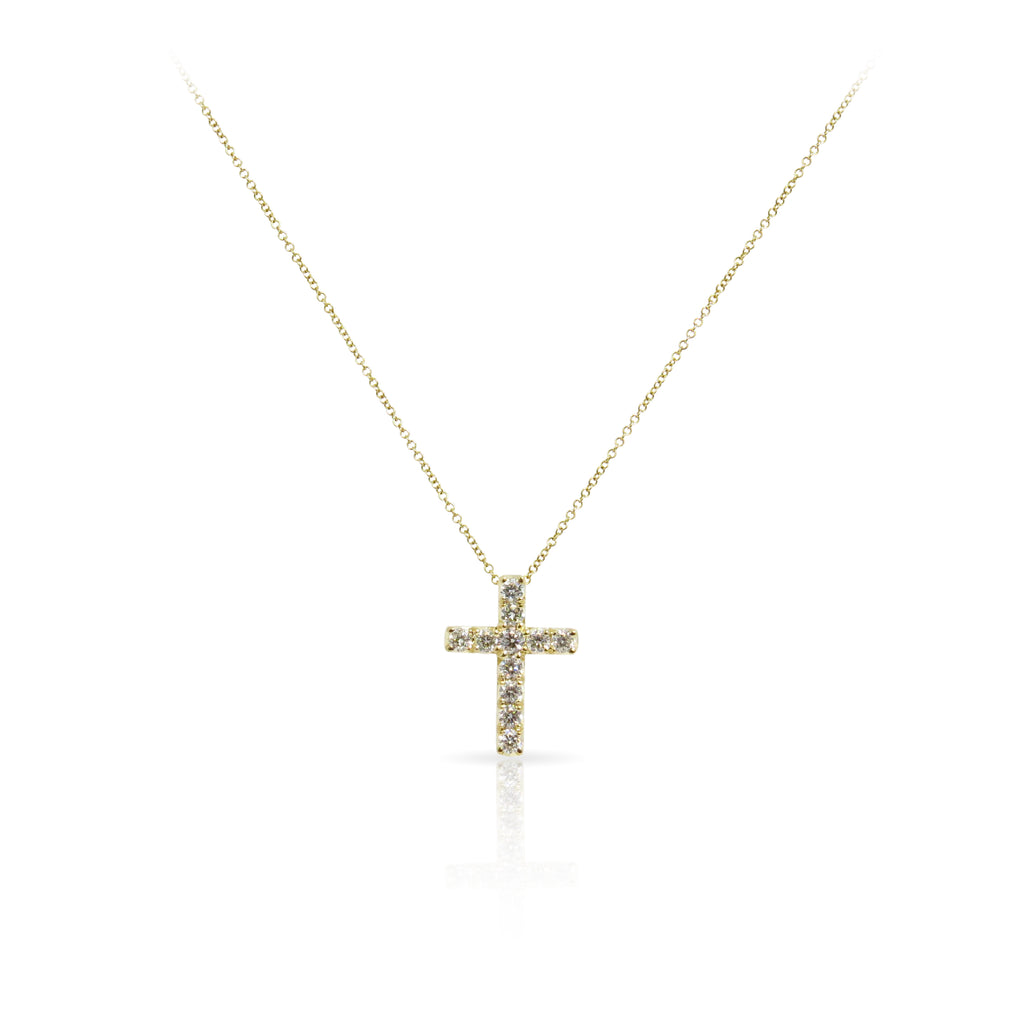 Yellow Gold Cross Pendant Necklace - ELOQUENCE