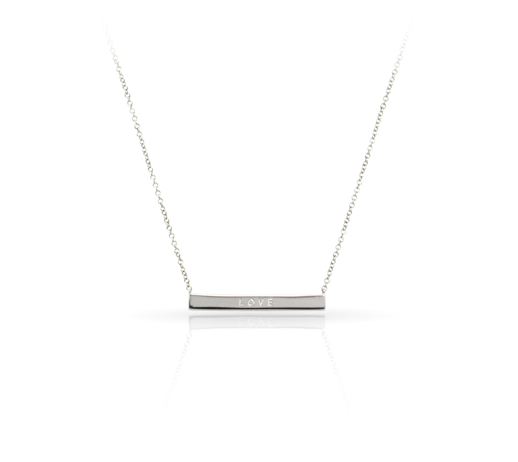 "LOVE" Diamond Bar Necklace - ELOQUENCE