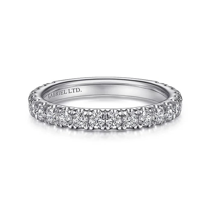 18K White Gold Diamond Matching Wedding Band - GABRIEL BROS, INC