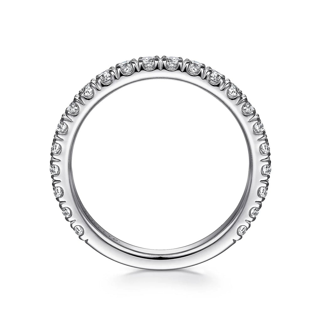 18K White Gold Diamond Matching Wedding Band - GABRIEL BROS, INC