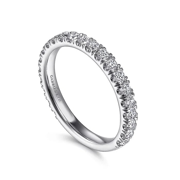 18K White Gold Diamond Matching Wedding Band - GABRIEL BROS, INC