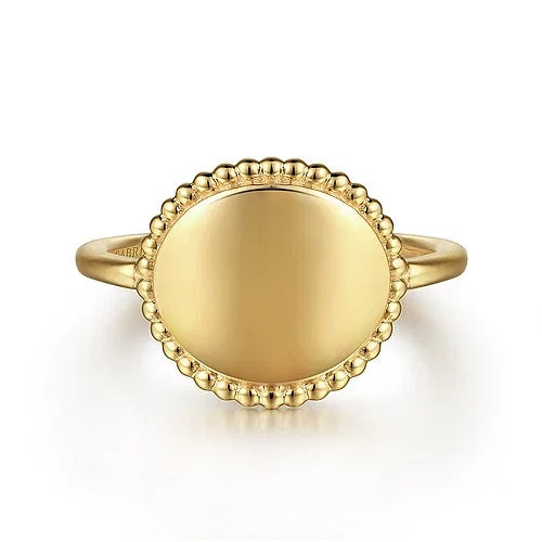 14K Yellow Gold Round Bujukan Frame Ring - GABRIEL BROS, INC