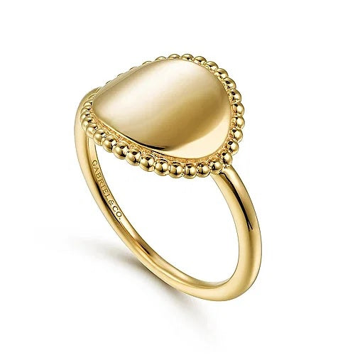 14K Yellow Gold Round Bujukan Frame Ring - GABRIEL BROS, INC