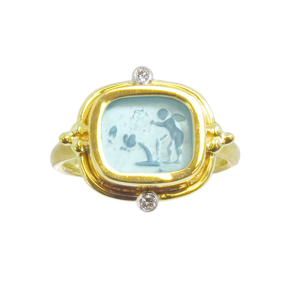 Blue Venetian Glass Ring - THE MAZZA COMPANY