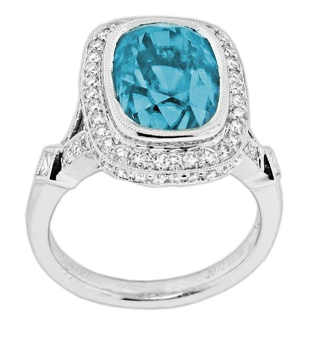 Oval Blue Zirconia Ring - SPARK CREATIONS INC