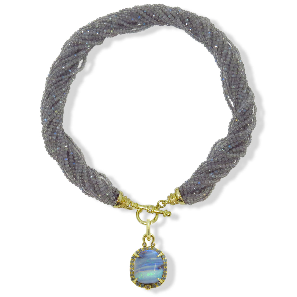 Labradorite Multi Strand Faceted Bead Necklace - THE MAZZA COMPANY