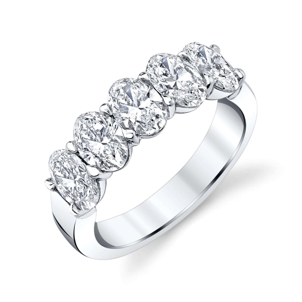 Five-Oval Basket Set Band - JOSHUA J FINE JEWELRY