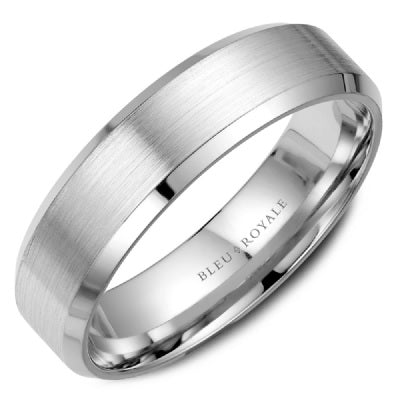 Men's 14K White Gold Wedding Band - CROWNRING