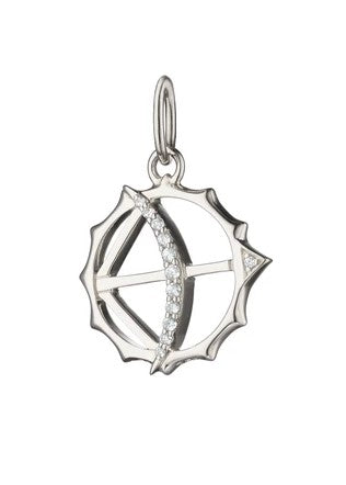 MINI "APOLLO" STERLING SILVER CHARM WITH SAPPHIRES - STRENGTH - MRK FINE ARTS LLC MRK